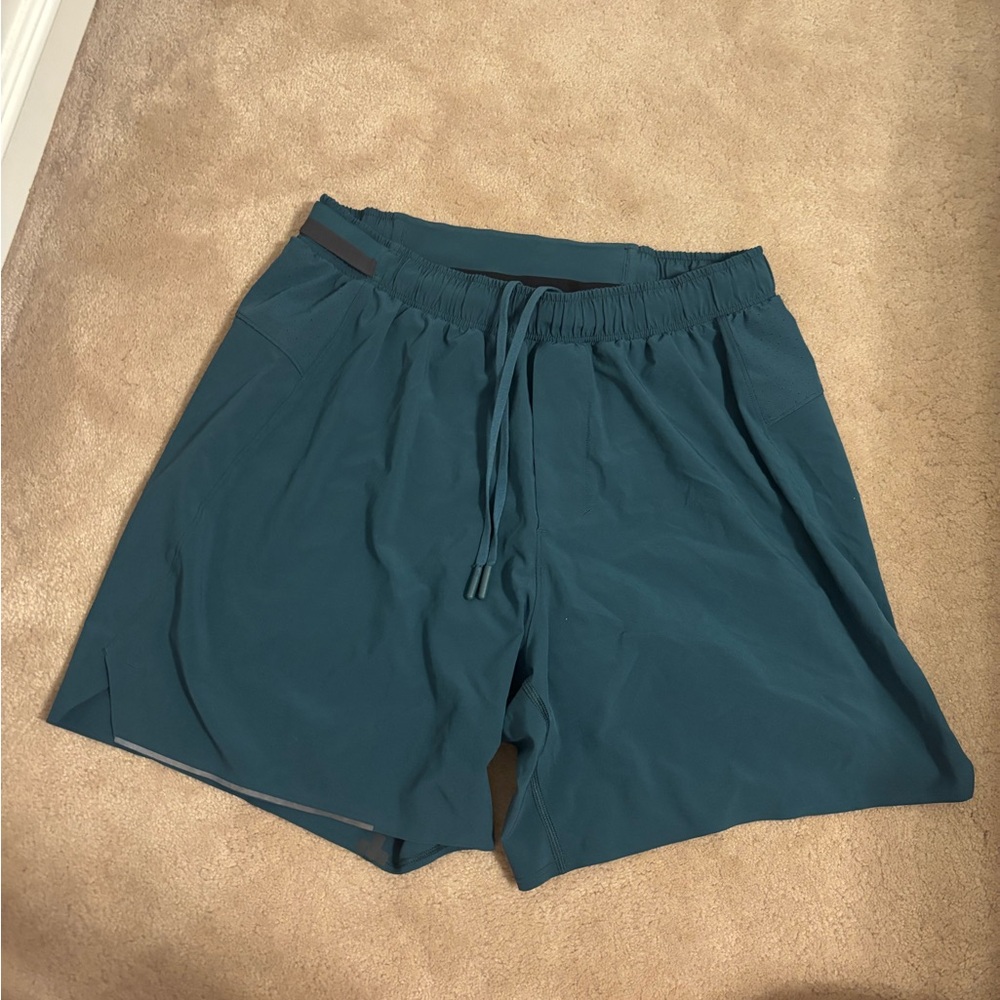 lululemon athletica Men's Deep Teal Athletic Shorts - Picture 5 of 7
